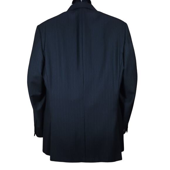 Hickey Freeman Madison 44L Blazer Black Multi-Stripe Loro Piana Super 130s Wool - Picture 3 of 10